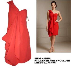Shoshanna Mackenzie One Shoulder Dress Seen On Celebrities Women's NWT Sz 6